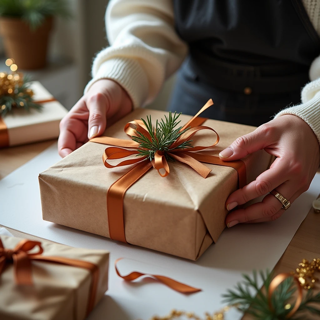 Professional gift wrapping process